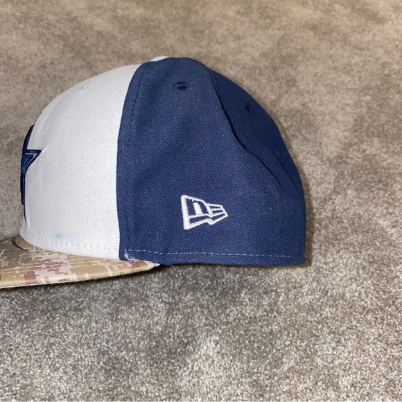 Dallas Cowboys New Era Salute To Service Hat White Navy Camo 59Fifty NFL Size 8 - Picture 4 of 7